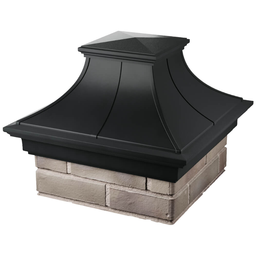 Колпак Zking Монблан Премиум Черный на столб 1.5х1.5 кирпича (385х385мм) в Калининграде фото
