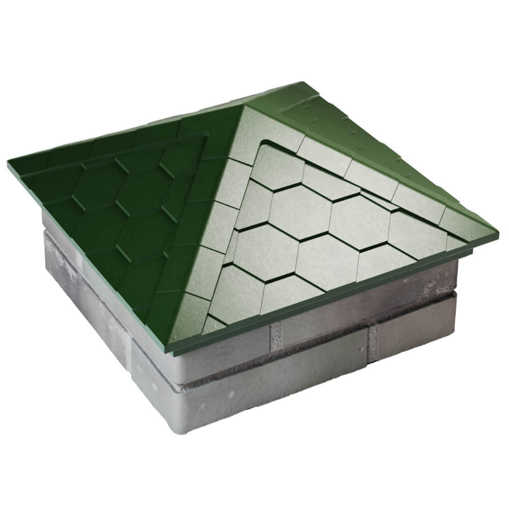 Колпак Zking Эверест Зеленый на столб 1.5х1.5 кирпича (390х390мм) в Калининграде фото