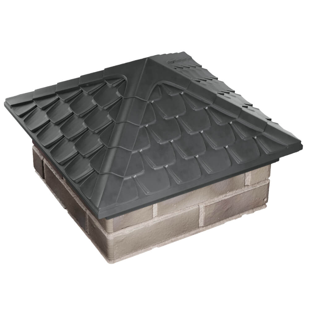 Колпак Zking Эльбрус Серый на столб 1.5х1.5 кирпича (385х385мм) в Калининграде фото