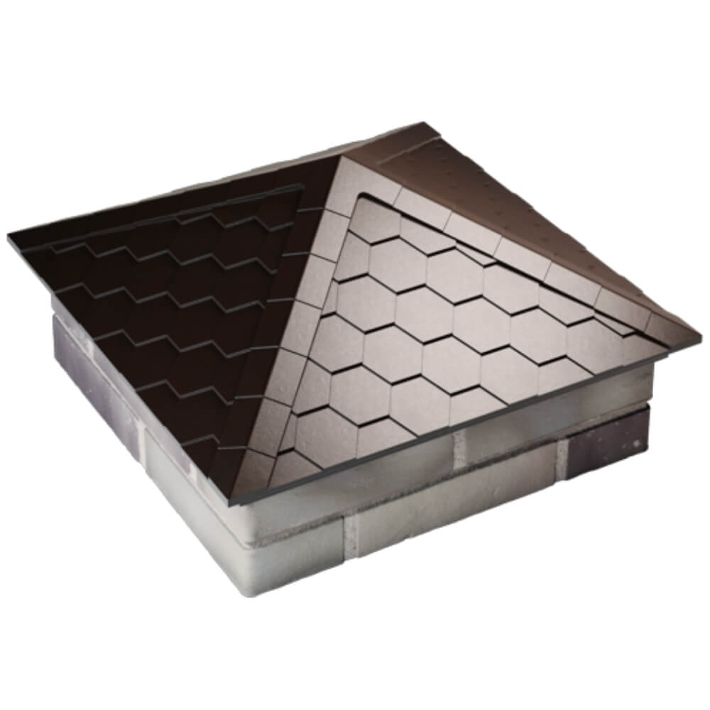 Колпак Zking Эверест Коричневый на столб 2х2 кирпича (535х535мм) Калининград фото