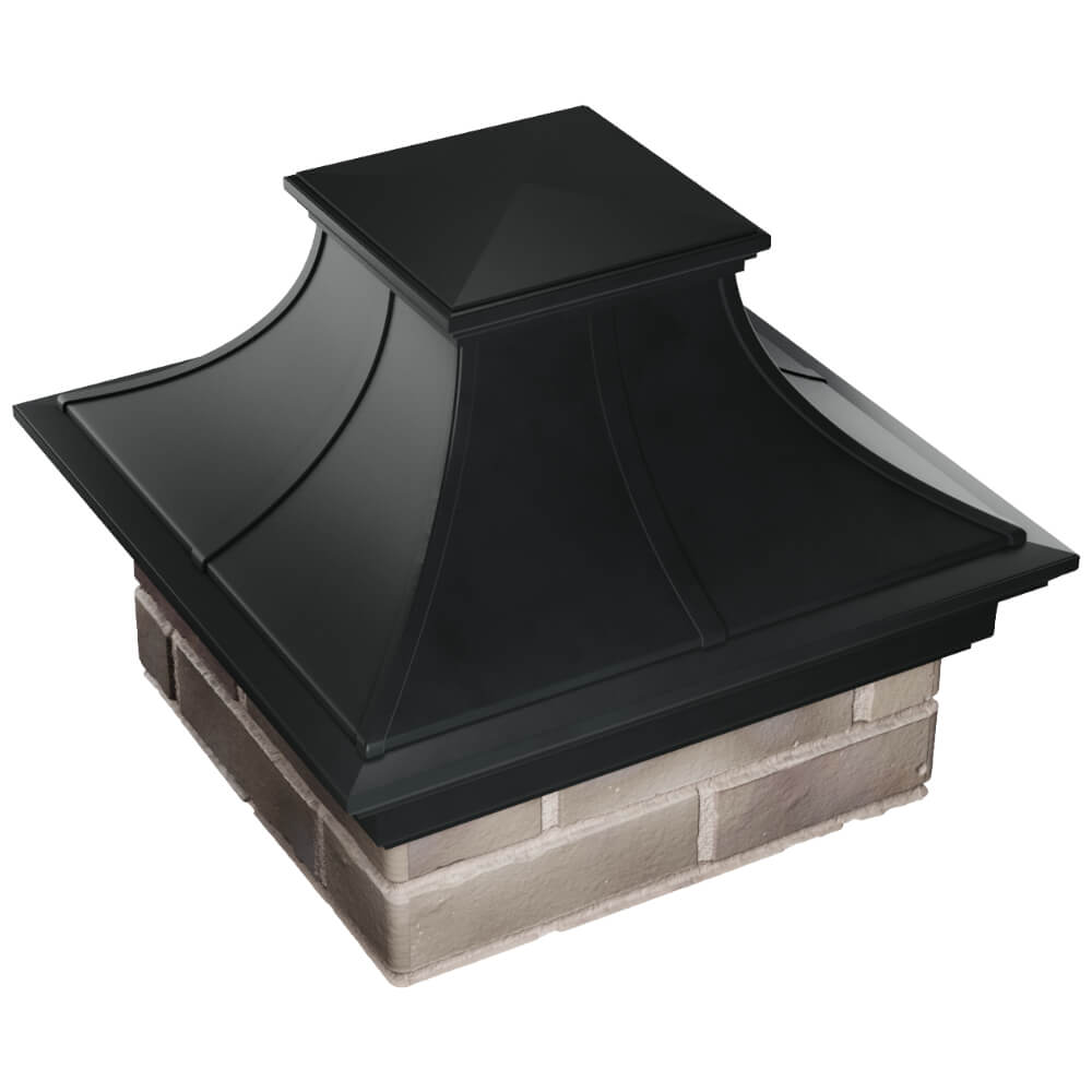 Колпак Zking Монблан Премиум Черный на столб 1.5х1.5 кирпича (385х385мм) в Калининграде фото