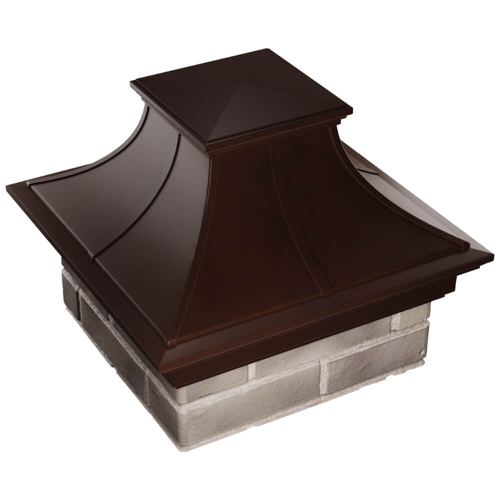 Колпак Zking Монблан Премиум Коричневый на столб 1.5х1.5 кирпича (385х385мм) в Калининграде фото