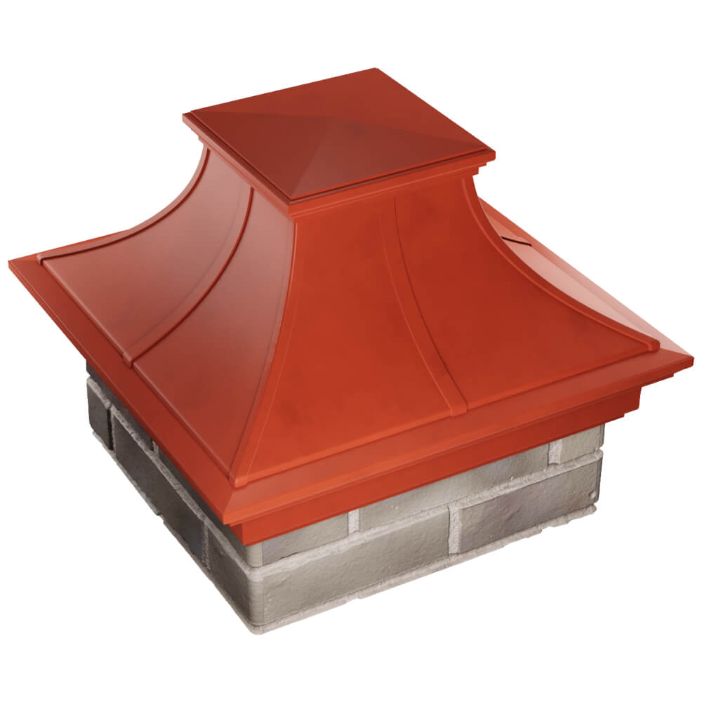 Колпак Zking Монблан Премиум Красный на столб 1.5х1.5 кирпича (385х385мм) в Калининграде фото