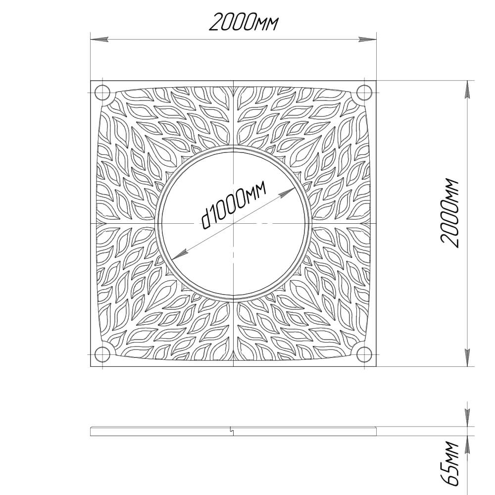 Приствольная решетка для дерева ZKING CRUST 2х2м Черная в Калининграде фото