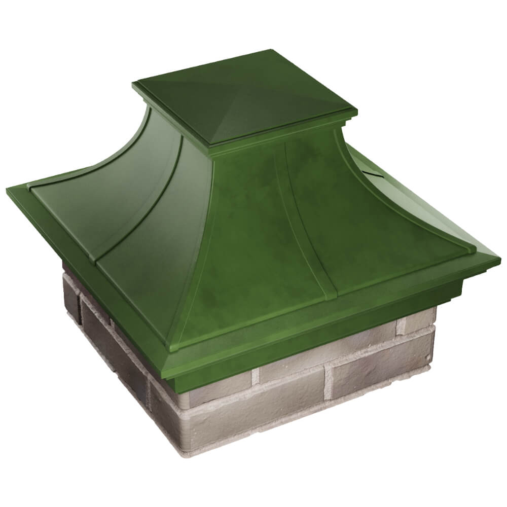 Колпак Zking Монблан Премиум Зеленый на столб 1.5х1.5 кирпича (385х385мм) в Калининграде фото