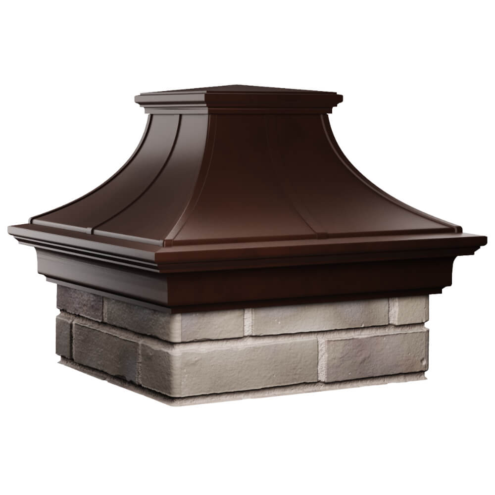 Колпак Zking Монблан Премиум Коричневый на столб 1.5х1.5 кирпича (385х385мм) в Калининграде фото