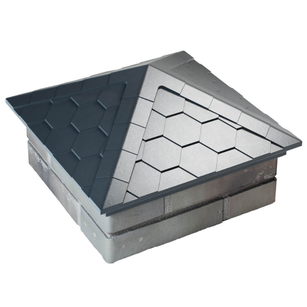 Колпак Zking Эверест Серый на столб 1.5х1.5 кирпича (390х390мм) в Калининграде фото