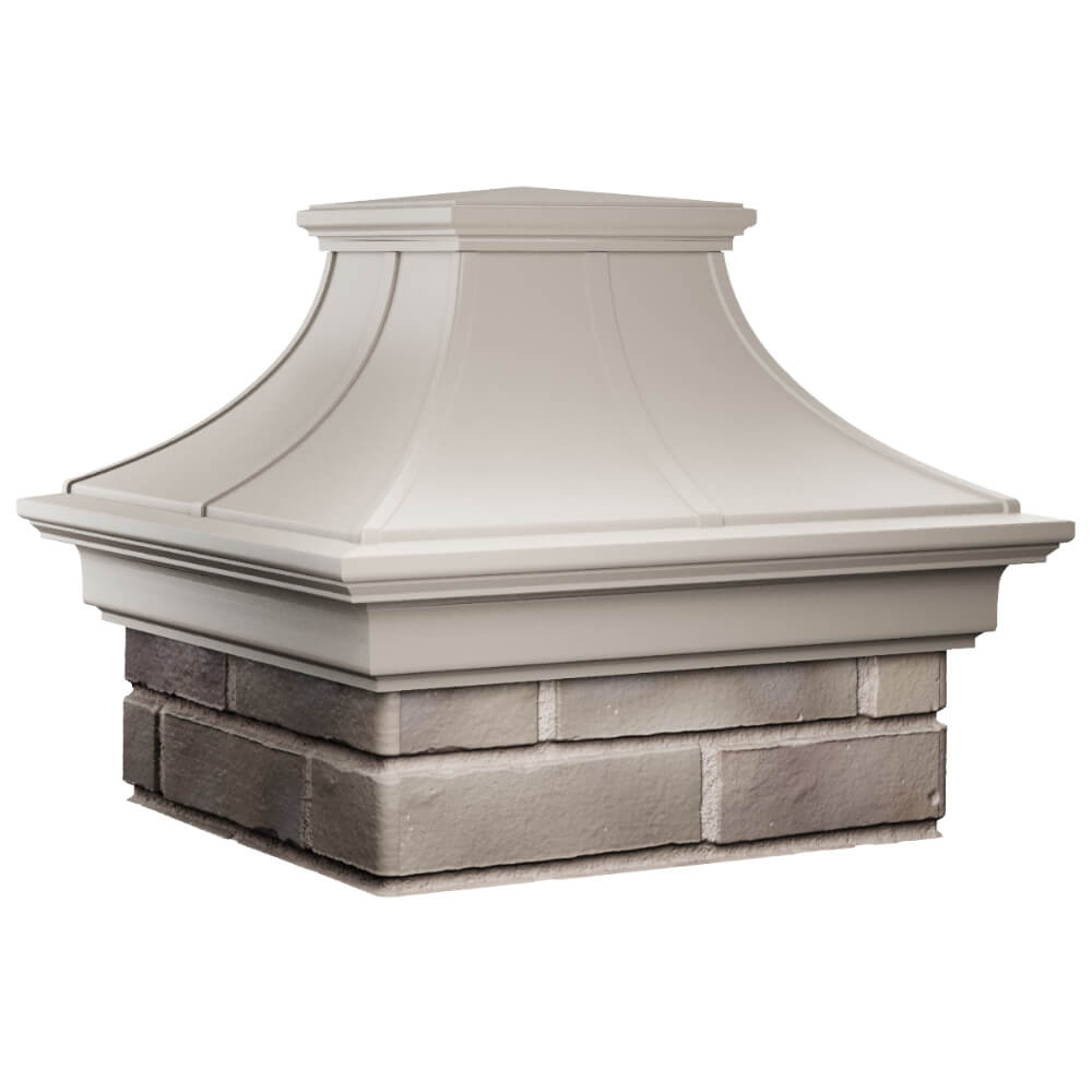 Колпак Zking Монблан Премиум Бежевый на столб 1.5х1.5 кирпича (385х385мм) в Калининграде фото