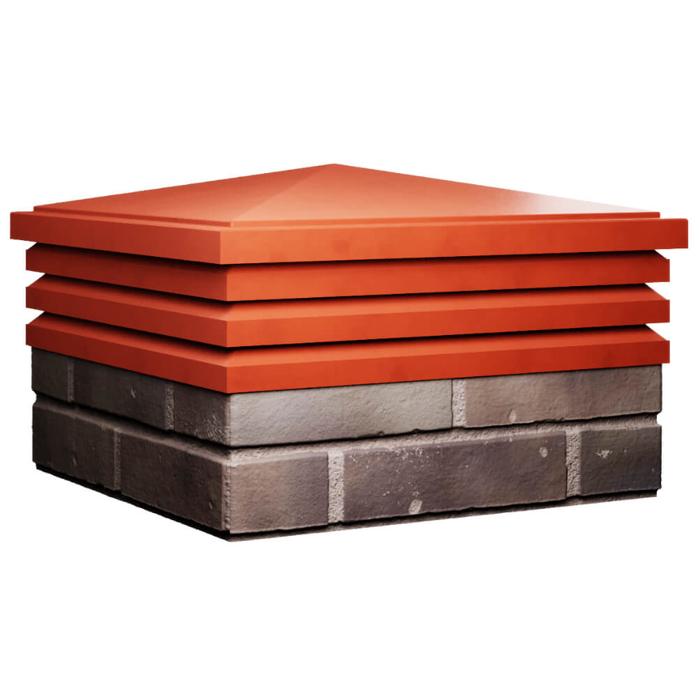 Колпак Zking Бона ХайТек Красный на столб 2х2 кирпича (513х513мм) в Калининграде фото