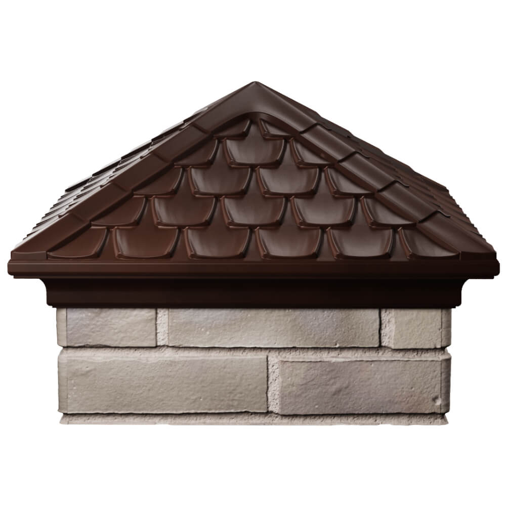 Колпак Zking Эльбрус Коричневый на столб 1.5х1.5 кирпича (385х385мм) Калининград фото