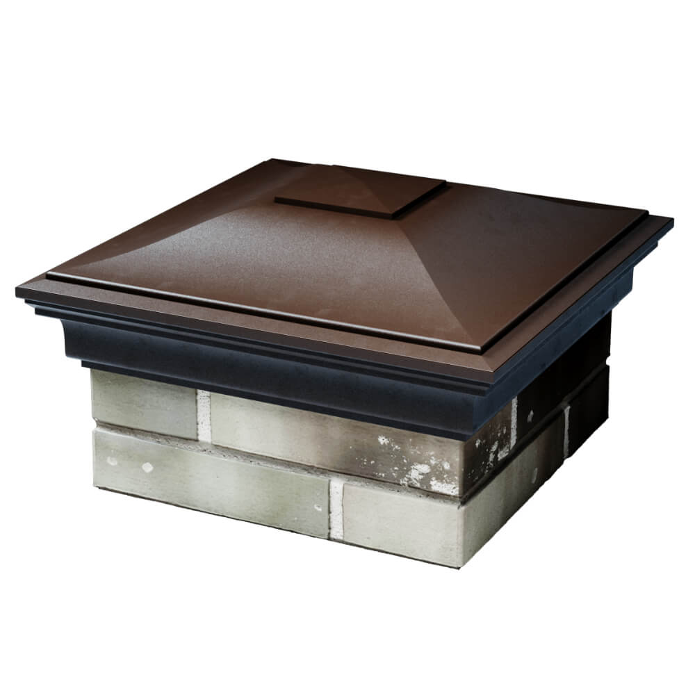 Колпак Zking Монблан Коричневый на столб 1.5х1.5 кирпича (385х385мм) в Калининграде фото