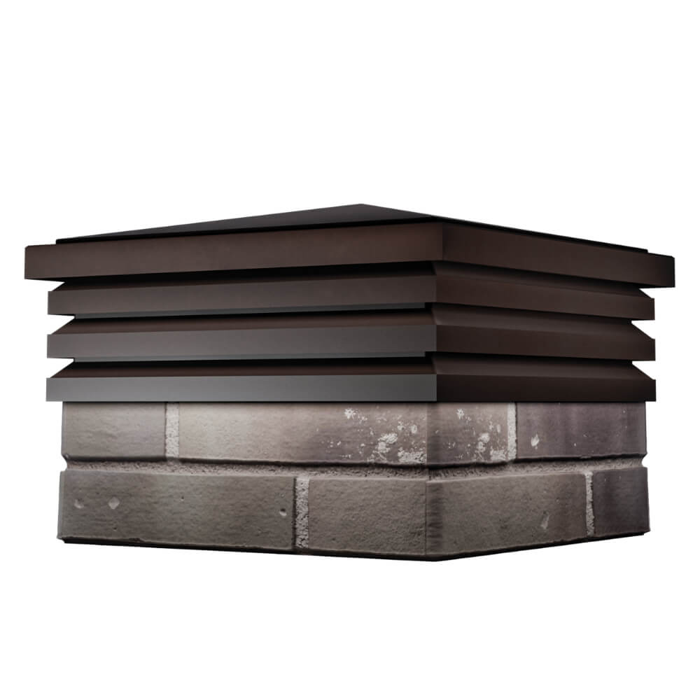 Колпак Zking Бона ХайТек Коричневый на столб 1.5х1.5 кирпича (385х385мм) в Калининграде фото