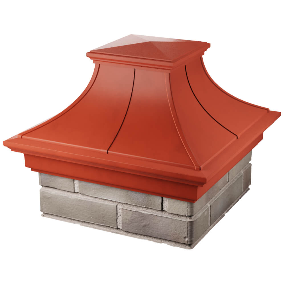 Колпак Zking Монблан Премиум Красный на столб 1.5х1.5 кирпича (385х385мм) в Калининграде фото