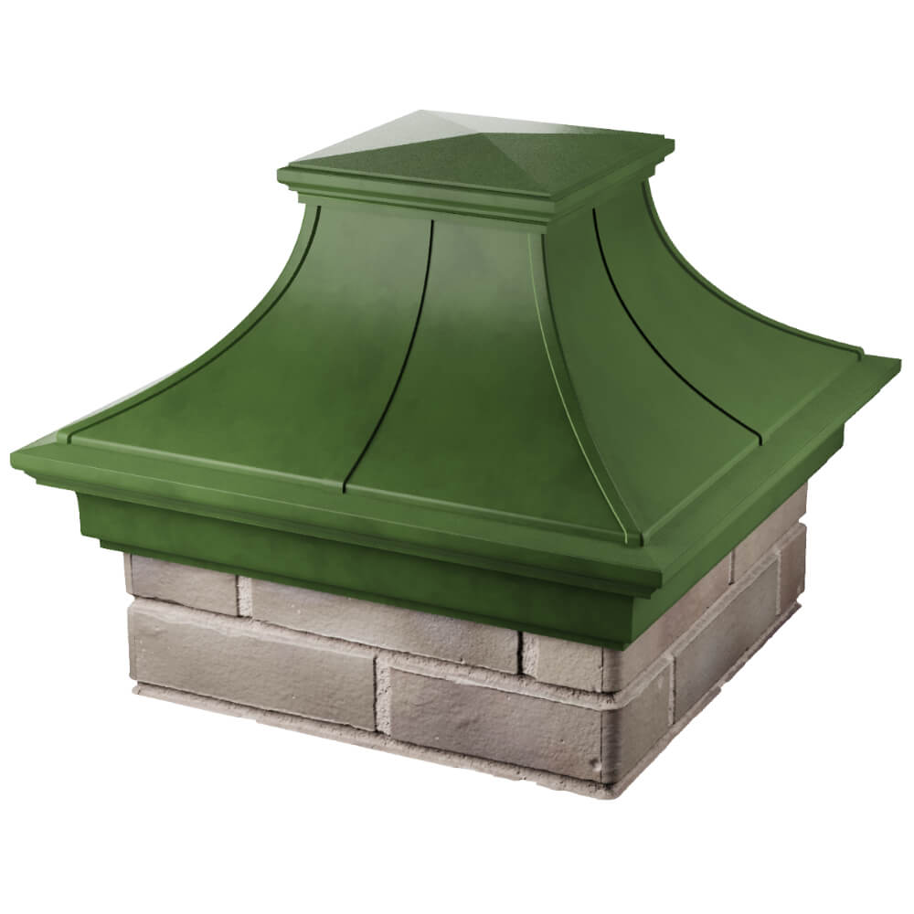 Колпак Zking Монблан Премиум Зеленый на столб 1.5х1.5 кирпича (385х385мм) в Калининграде фото