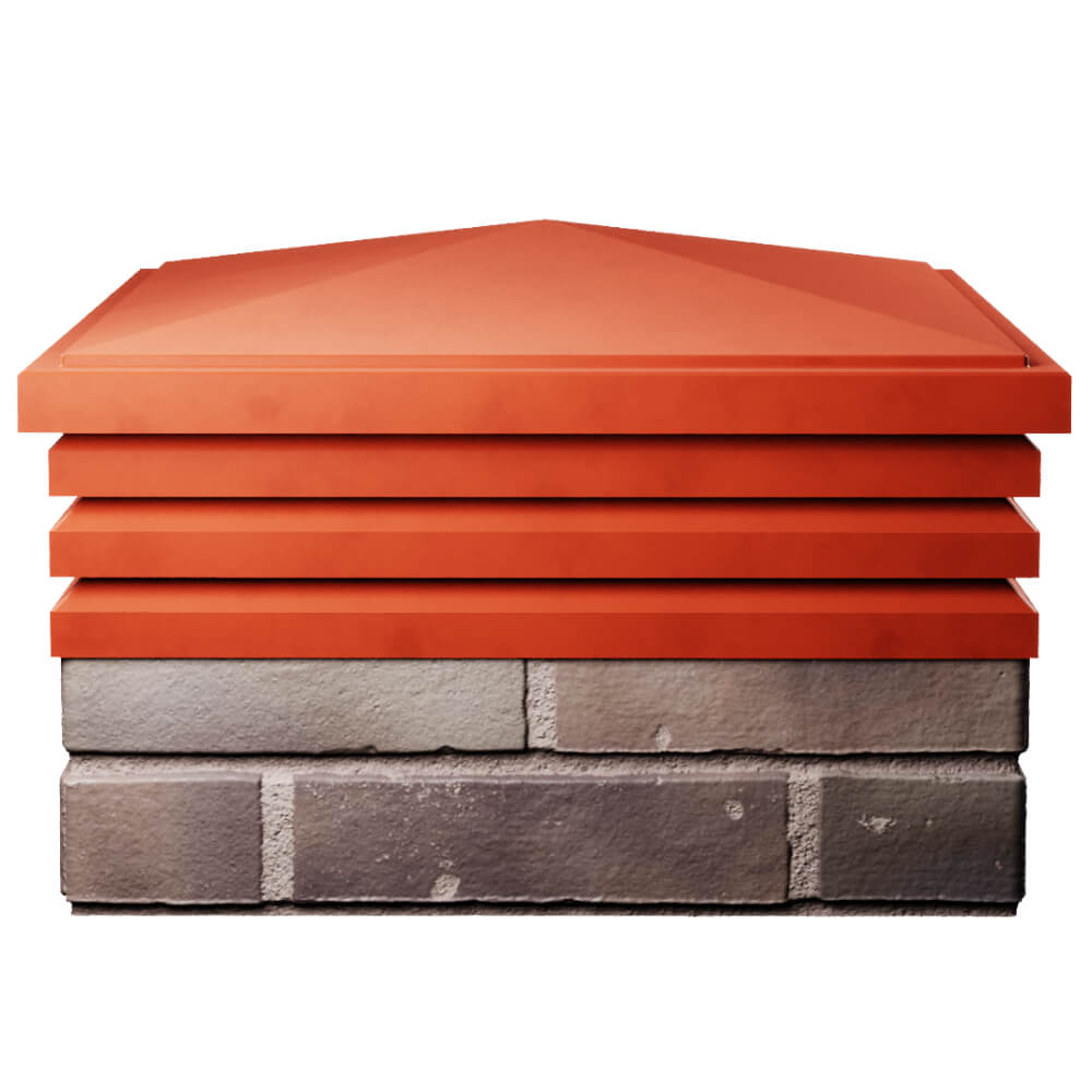 Колпак Zking Бона ХайТек Красный на столб 2х2 кирпича (513х513мм) Калининград фото