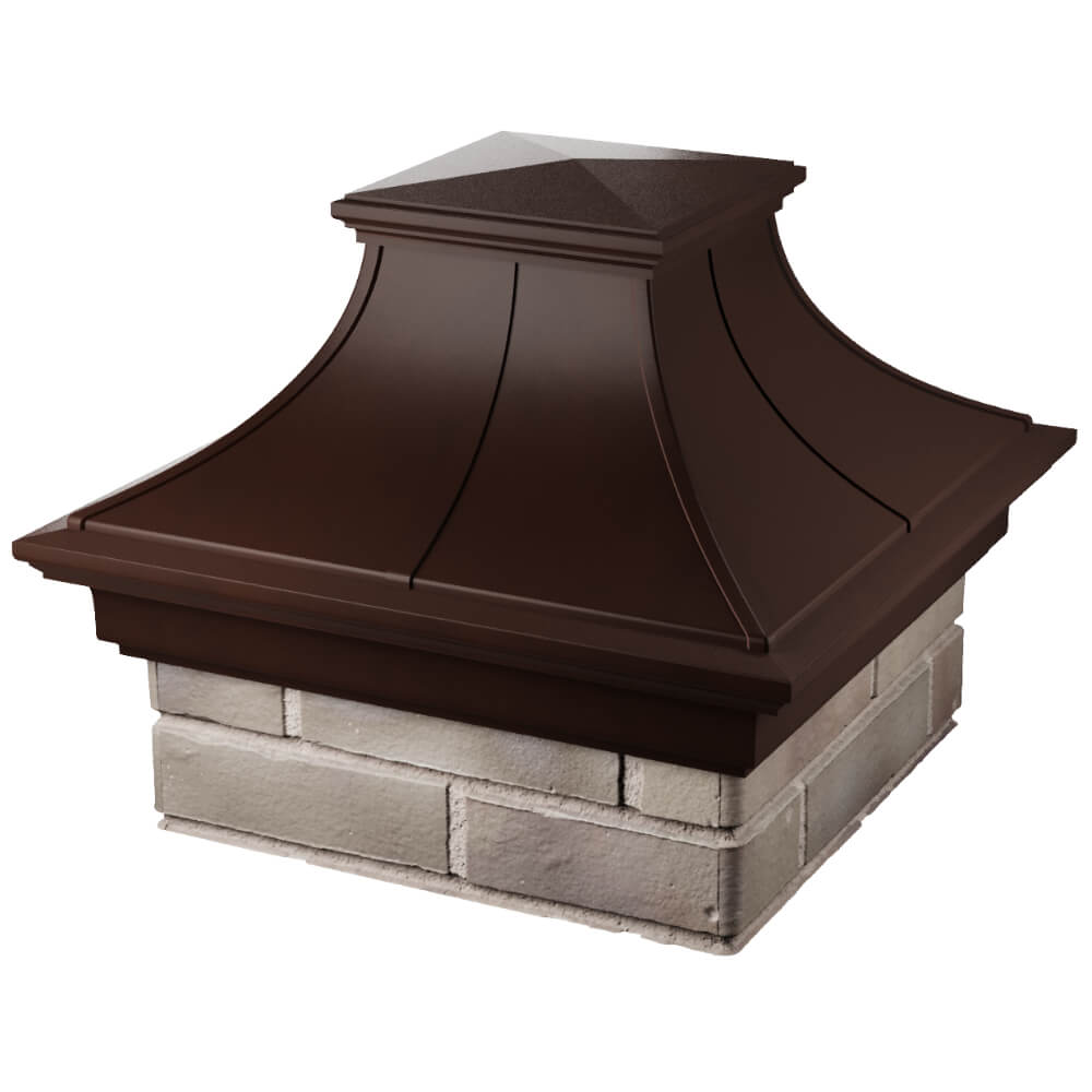Колпак Zking Монблан Премиум Коричневый на столб 1.5х1.5 кирпича (385х385мм) в Калининграде фото