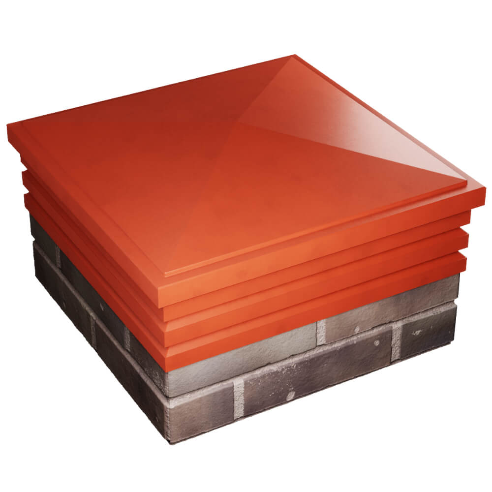 Колпак Zking Бона ХайТек Красный на столб 2х2 кирпича (513х513мм) в Калининграде фото