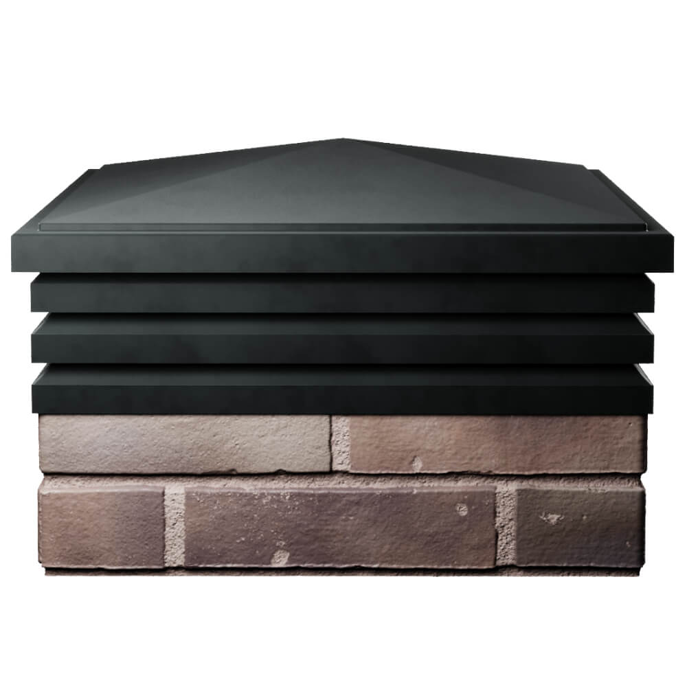 Колпак Zking Бона ХайТек Черный на столб 2х2 кирпича (513х513мм) Калининград фото