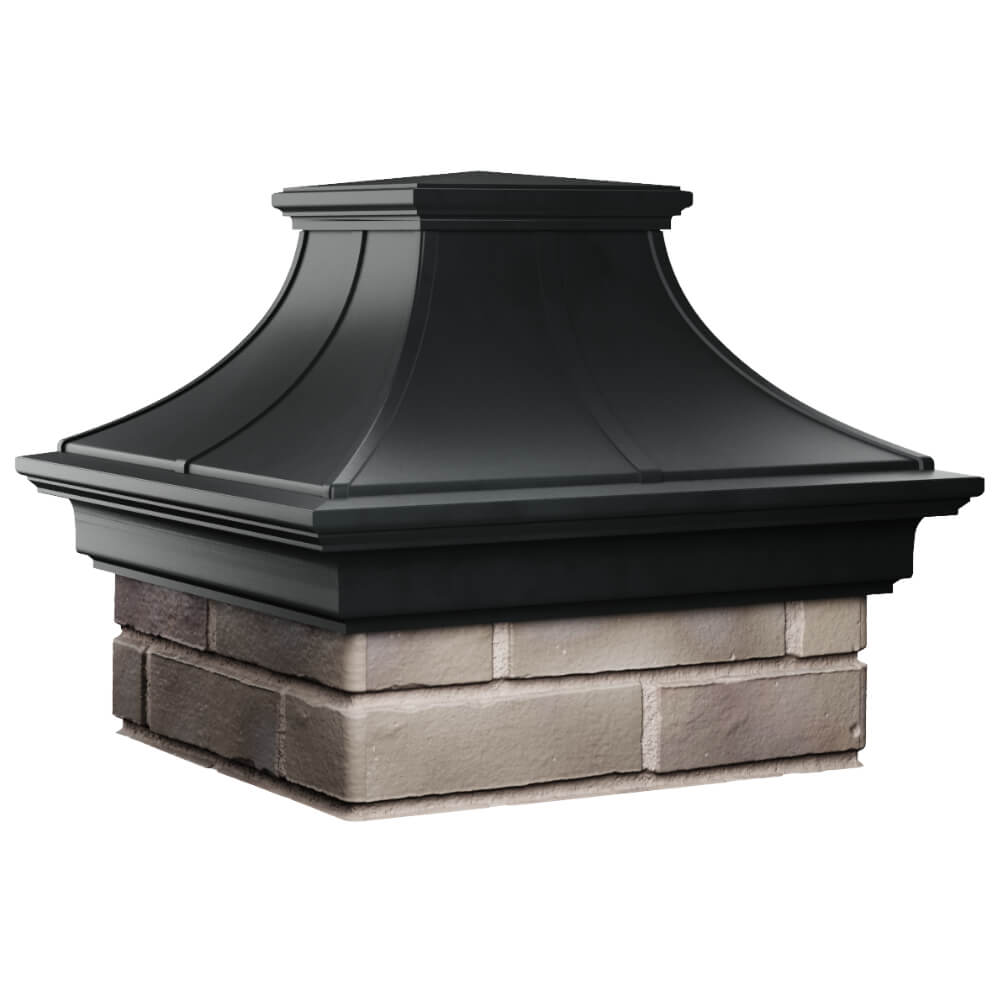 Колпак Zking Монблан Премиум Черный на столб 1.5х1.5 кирпича (385х385мм) в Калининграде фото