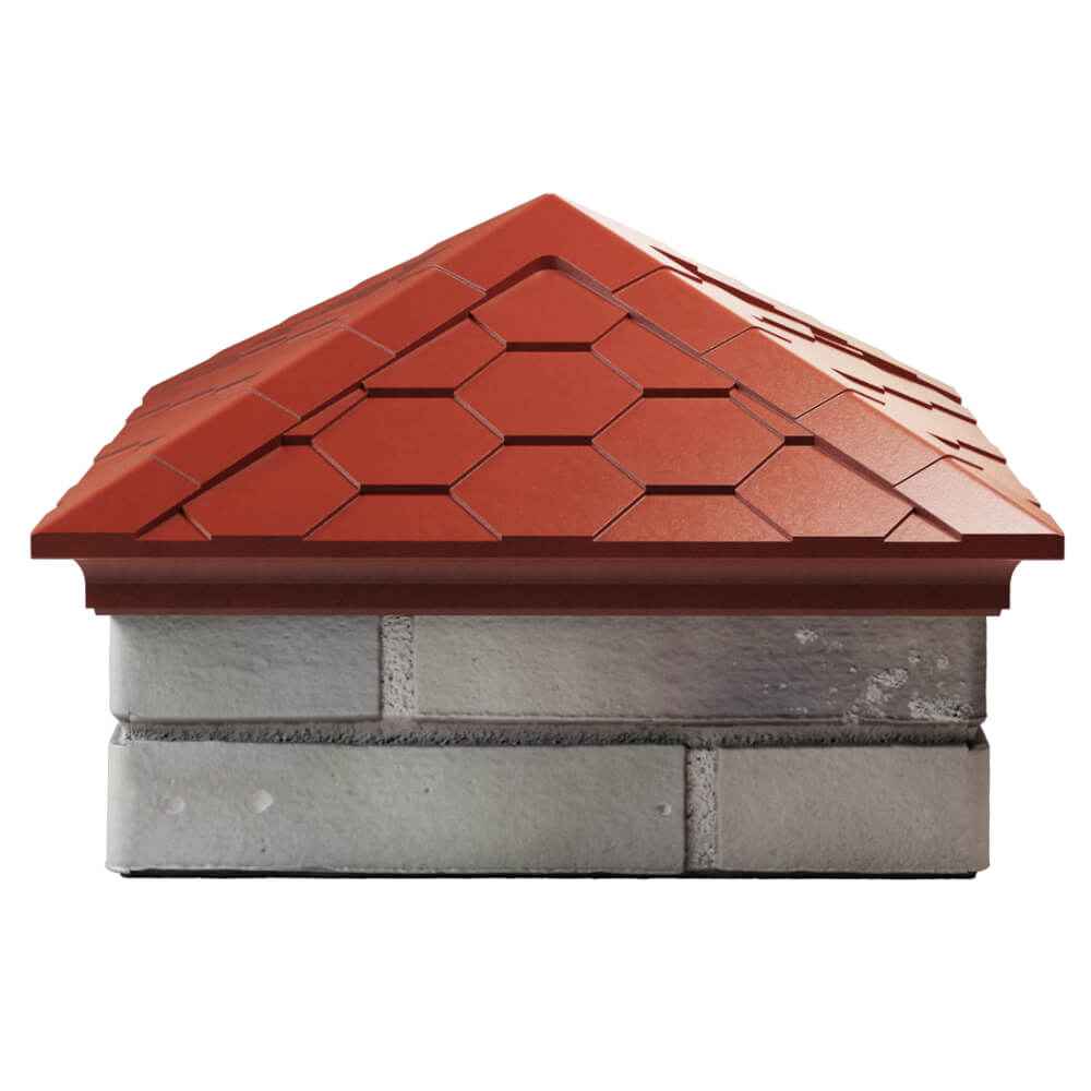 Колпак Zking Эверест Красный на столб 1.5х1.5 кирпича (390х390мм) Калининград фото