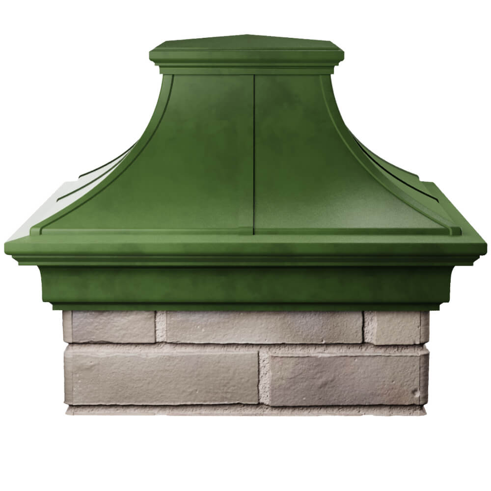 Колпак Zking Монблан Премиум Зеленый на столб 1.5х1.5 кирпича (385х385мм) Калининград фото