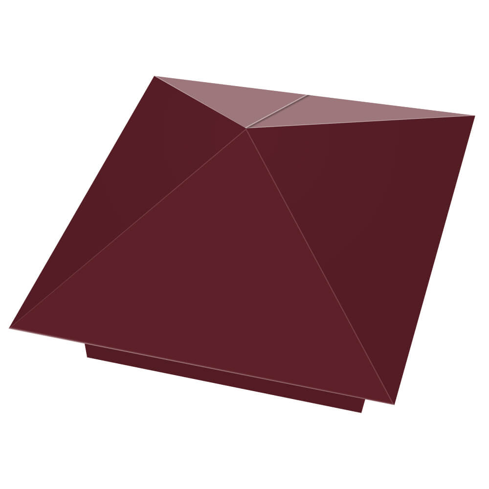 Колпак металлический 390х390мм RAL3005 Красное Вино заборный Калининград фото