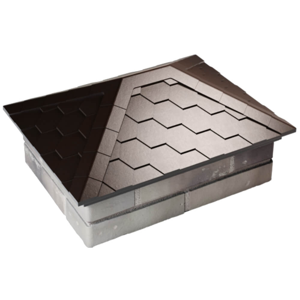 Колпак Zking Эверест Коричневый на столб 2х1.5 кирпича (520х390мм) Калининград фото