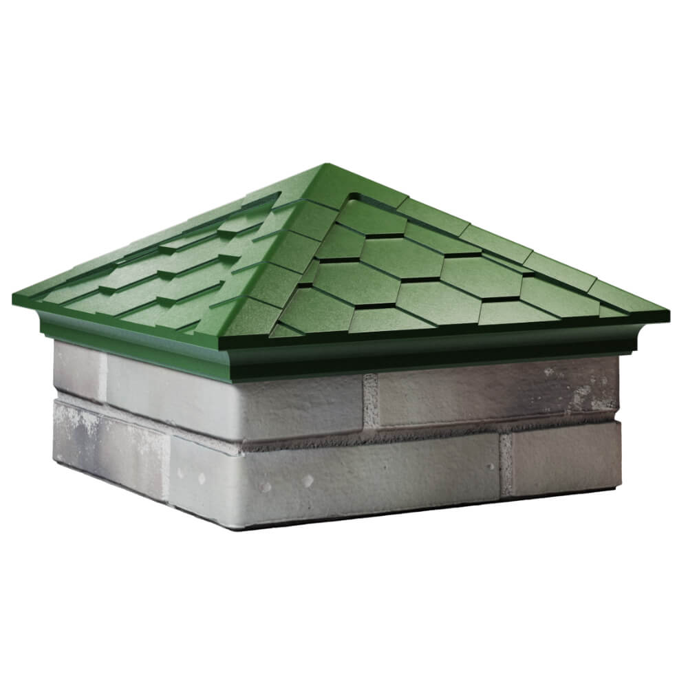 Колпак Zking Эверест Зеленый на столб 1.5х1.5 кирпича (390х390мм) в Калининграде фото