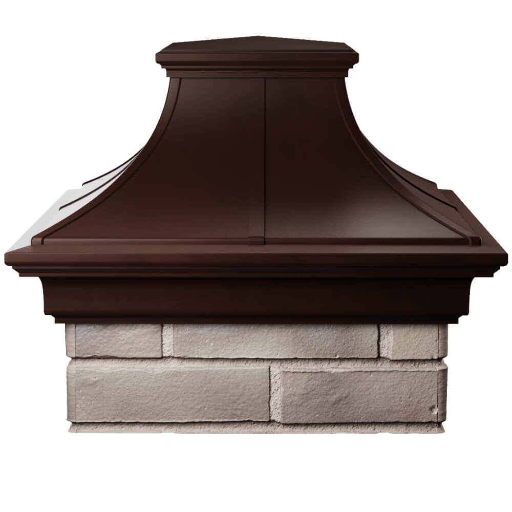 Колпак Zking Монблан Премиум Коричневый на столб 1.5х1.5 кирпича (385х385мм) Калининград фото