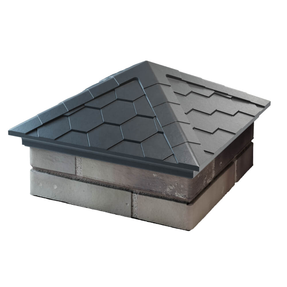 Колпак Zking Эверест Серый на столб 1.5х1.5 кирпича (390х390мм) в Калининграде фото