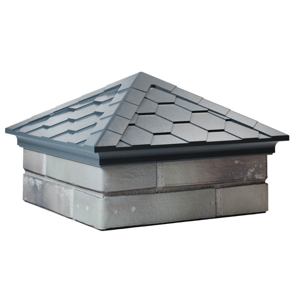 Колпак Zking Эверест Серый на столб 1.5х1.5 кирпича (390х390мм) в Калининграде фото