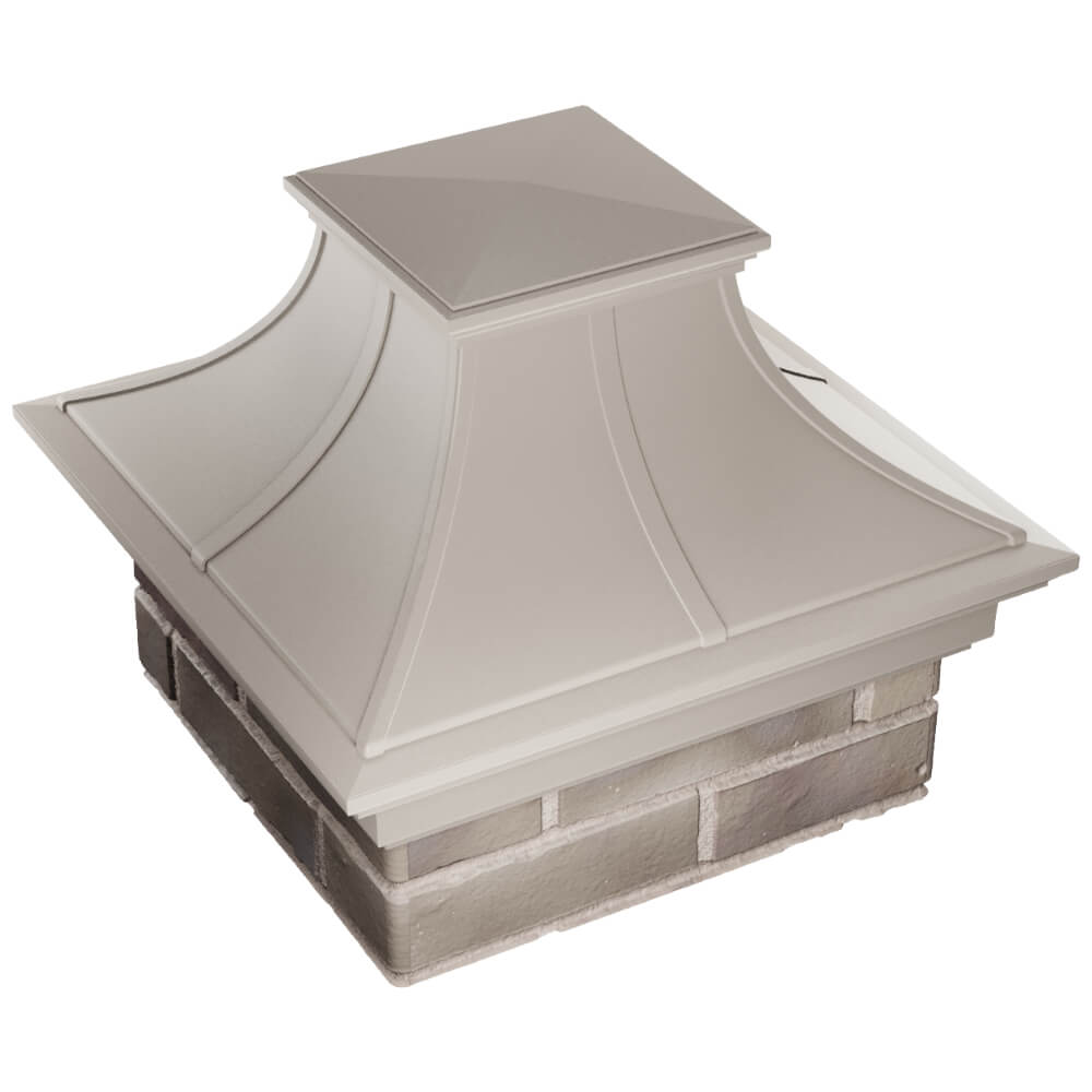 Колпак Zking Монблан Премиум Бежевый на столб 1.5х1.5 кирпича (385х385мм) в Калининграде фото